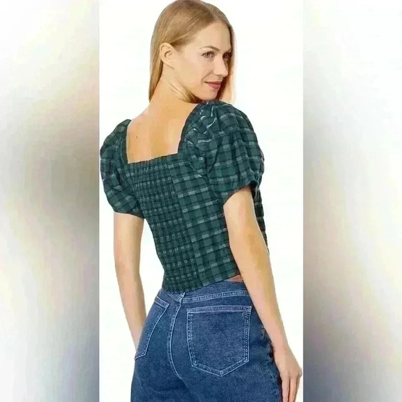 Madewell Gemma Plaid top - size XL - puff sleeve - Picture 3 of 8